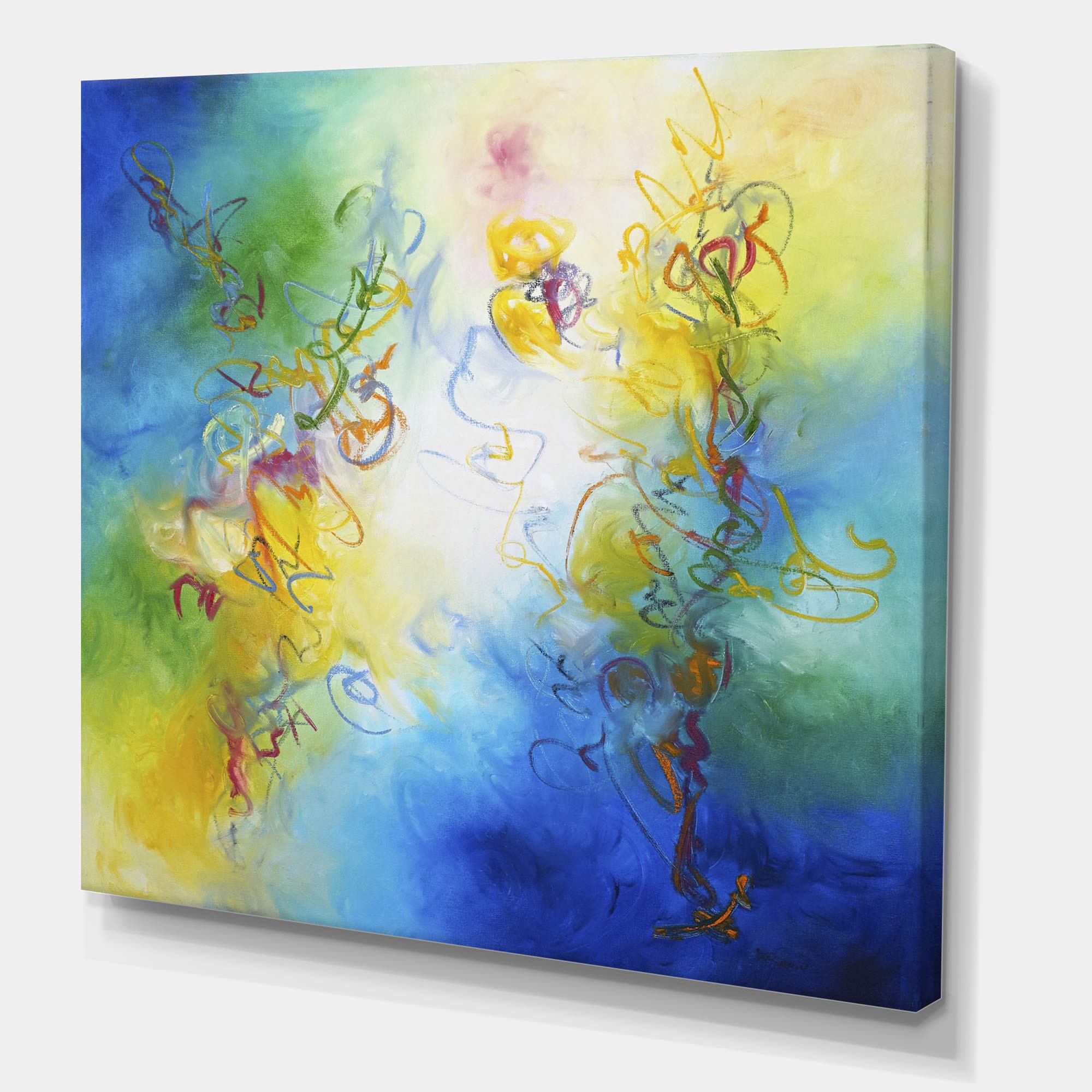 DESIGN ART 'Color Dances' Premium Modern Contemporary Canvas Wall Art - Perfect for Living Room, Bedroom & Office Decor