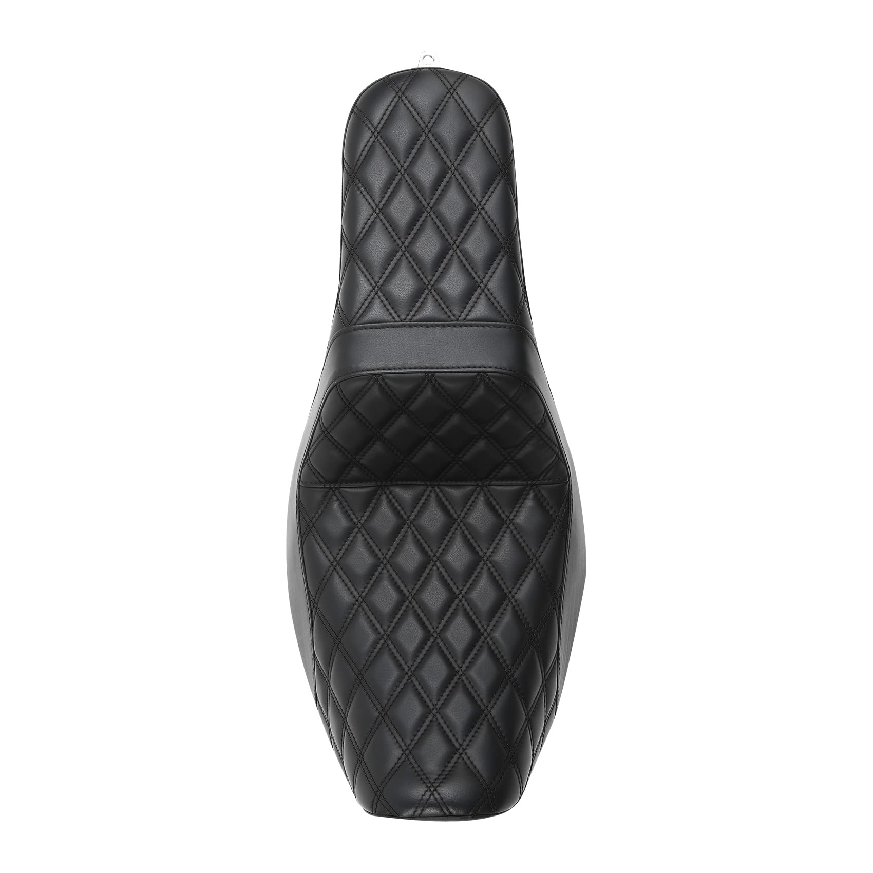 SLMOTO Diamond Pattern Driver & Rear Passenger Seat for Harley Dyna Super Glide Street Bob Wide Glide Fat Bob Low Rider Switchback 2006-2017 - Black Stitching | Comfortable Motorcycle Seat for Long Rides & Cruising