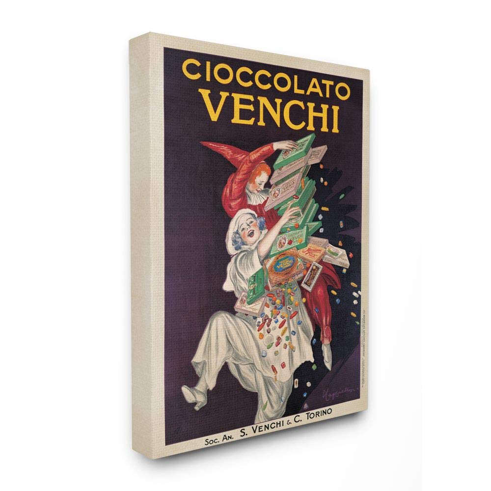 Stupell Industries Cioccolato Venchi Vintage Chocolate Poster - Marcello Dudovich Art Print - 36x48 Canvas Wall Decor for Kitchen, Candy Shop & Retro Home - Perfect for Chocolate Lovers & Vintage Style Interiors