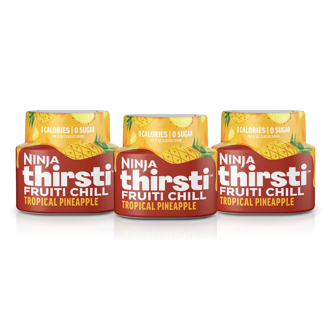 Ninja Thirsti Flavored Water Drops - Tropical Pineapple, Zero Sugar & Zero Calories, Makes 17 (12oz) Drinks, 3 Pack - Perfect for Hydration at Gym, Office or Outdoor Activities