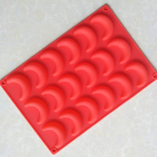 2 Pack Silicone Crescent Moon Ice Cube Tray - Chocolate Candy Mold, Gummy Jelly, Resin Cake, Mini Soap Wax Crayon Mold for DIY Jewelry Making & Cake Decorating - Perfect for Cocktails, Baking & Craft Projects