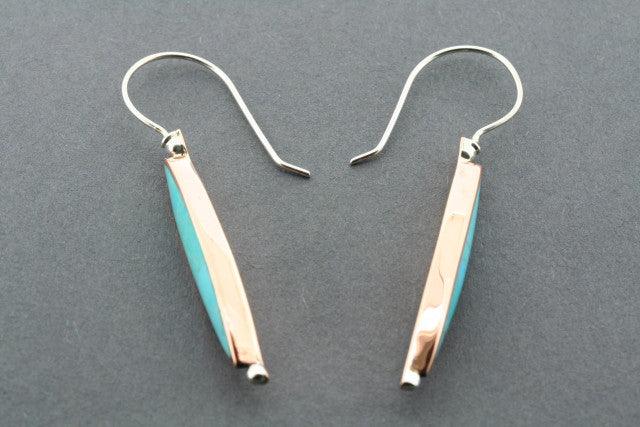 Handmade Copper & Turquoise Spear Earrings for Women - Boho Tribal Jewelry - Perfect for Festivals, Parties & Everyday Wear