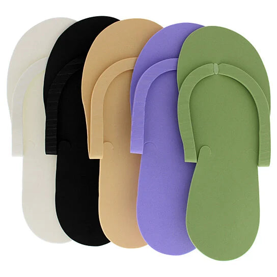 Cuccio Pedicure Slippers - 12 Pairs of Disposable Spa Slippers for Pedicures, Nail Salons & At-Home Foot Care - Soft & Comfortable Hygiene Slippers