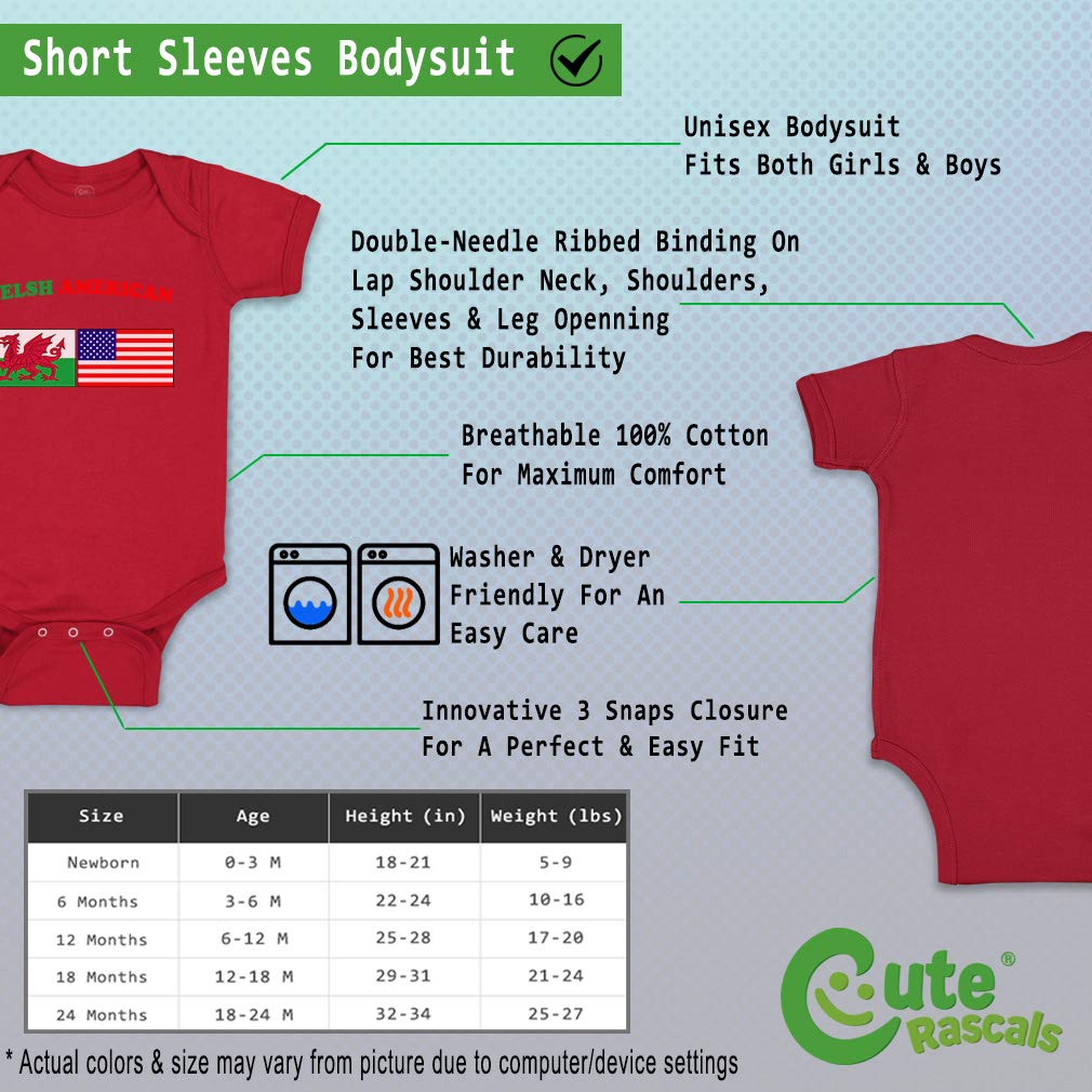 Custom Boy & Girl Baby Bodysuit - Welsh American Funny Cotton Onesie for Infants | Perfect for Holidays, Family Photos & Everyday Wear