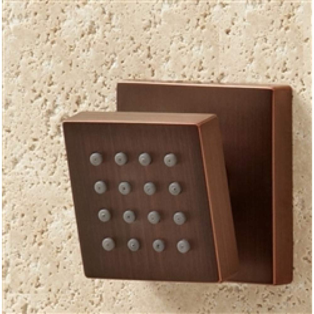 Juno Square Jetted Body Spray - Adjustable Wall Mount Massage Shower Head with Oil Rubbed Bronze Finish for Spa & Relaxation | Perfect for Bathroom, Master Shower & Luxury Home Upgrade | Manufacturer Warranty Included