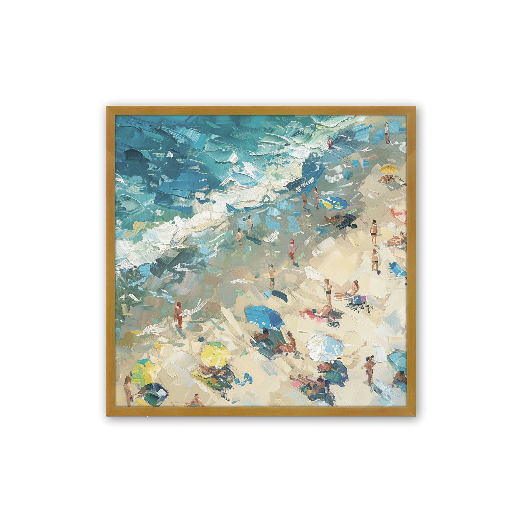 Coastal Harmony Square Print Wall Art - Beach Themed Decor for Living Room, Bedroom & Office - Perfect for Coastal, Nautical & Boho Home Decor Styles