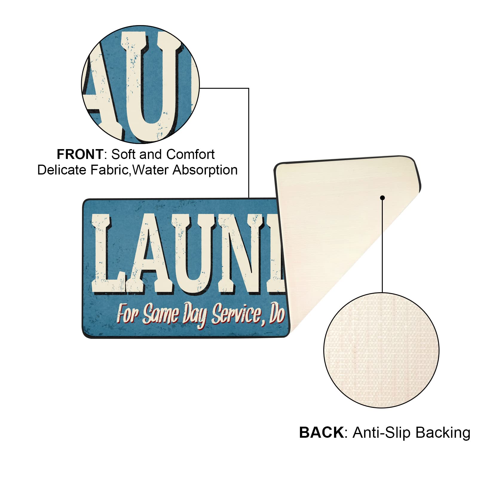 Non-Slip Laundry Room Rug Runner - 20