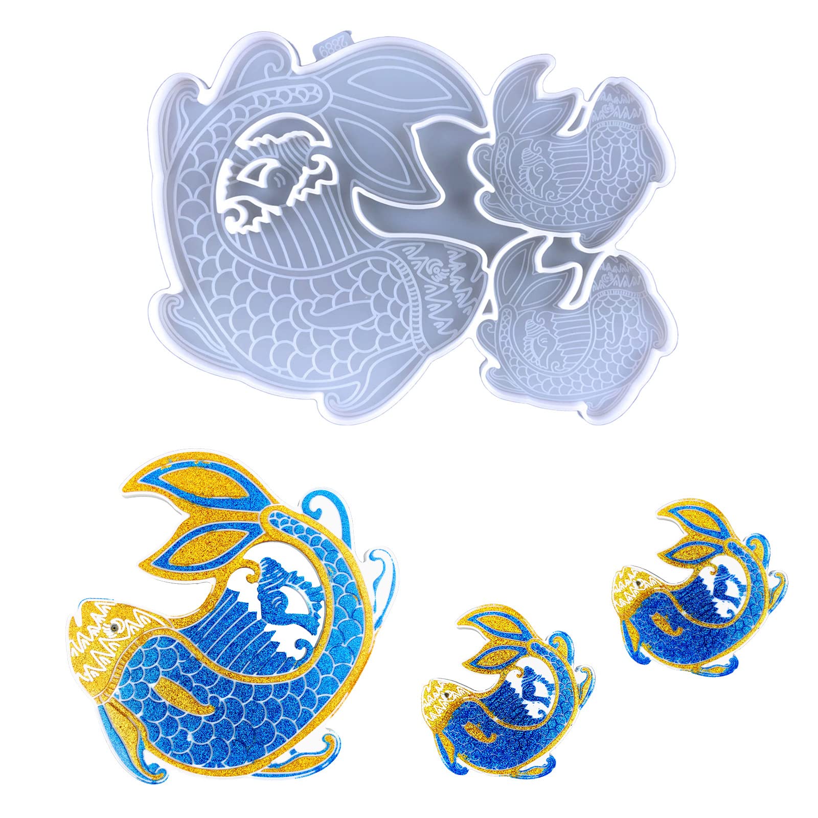 Goldfish Resin Molds for Epoxy Casting - DIY Silicone Molds for Pendant Crafts, Wall Art & Home Decor - Perfect for Jewelry Making, Table Centerpieces & Creative Gift Ideas