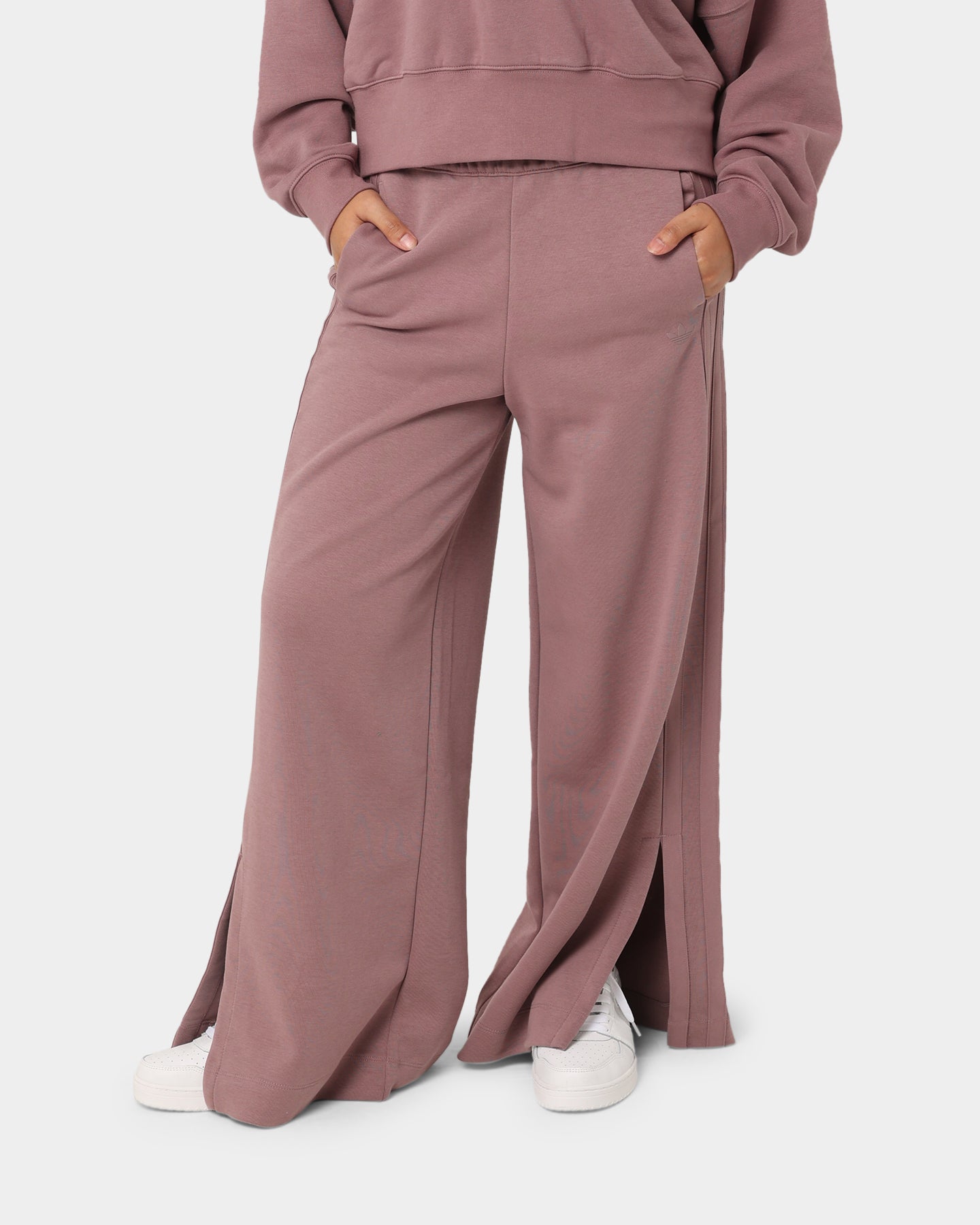 Adidas Women's Adicolor Contempo Chunky Stripes Track Pants - High Waisted Athletic Joggers for Running, Gym & Casual Wear - Wonder Oxide Color