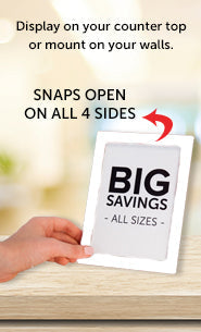 5x7 White Metal Snap Frame for Advertising & Promotions - Countertop, Tabletop, Shelf or Wall Display for Retail Stores, Restaurants & Offices