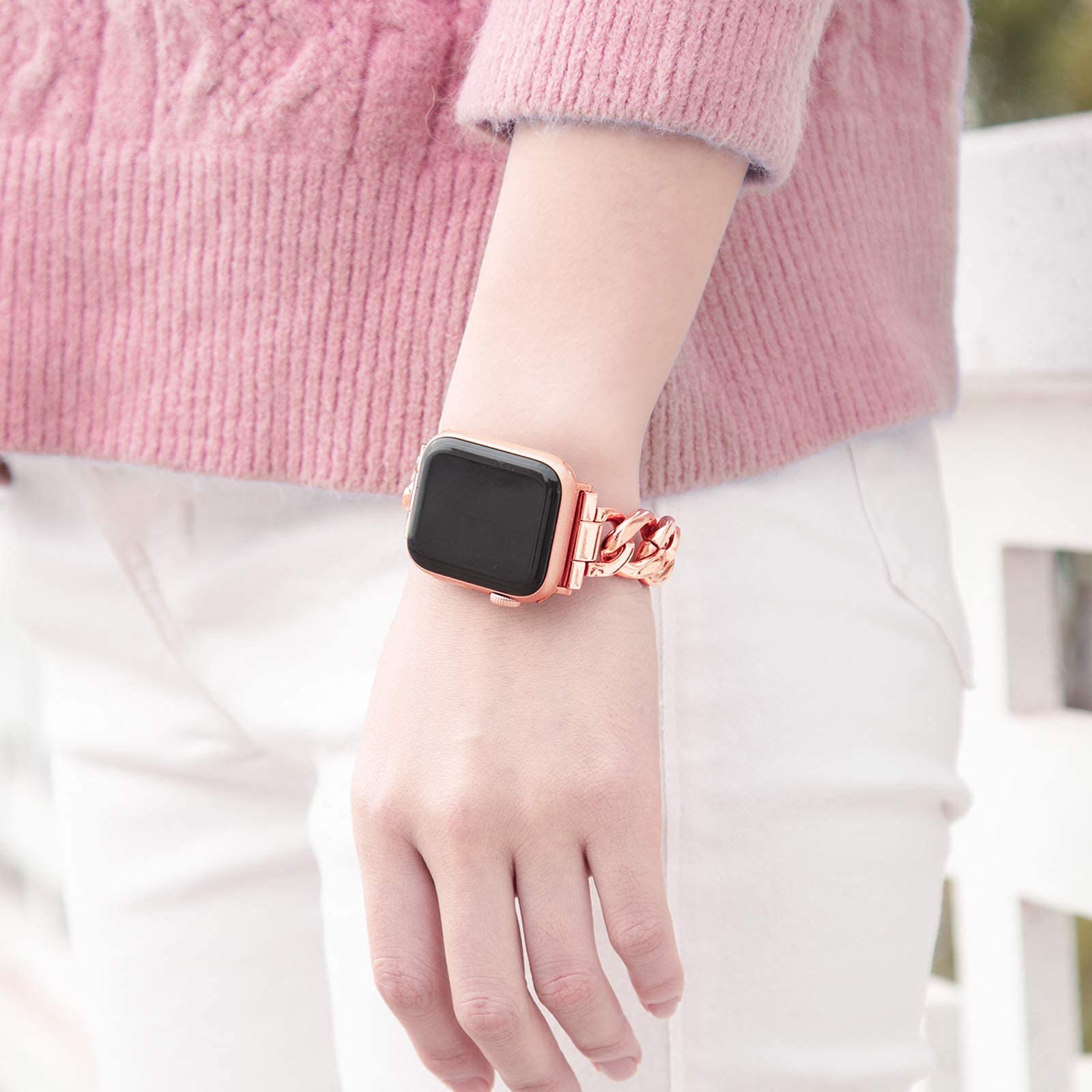 Kolgios 38mm 40mm 41mm 42mm 44mm 45mm 46mm Women's Fashion Smartwatch Bands Compatible with Apple Watch Series 10 9 8 7 6 SE 5 4 - Stylish Replacement Bracelet Strap for iWatch - Perfect Gift for Her - Ideal for Workouts, Office & Casual Wear