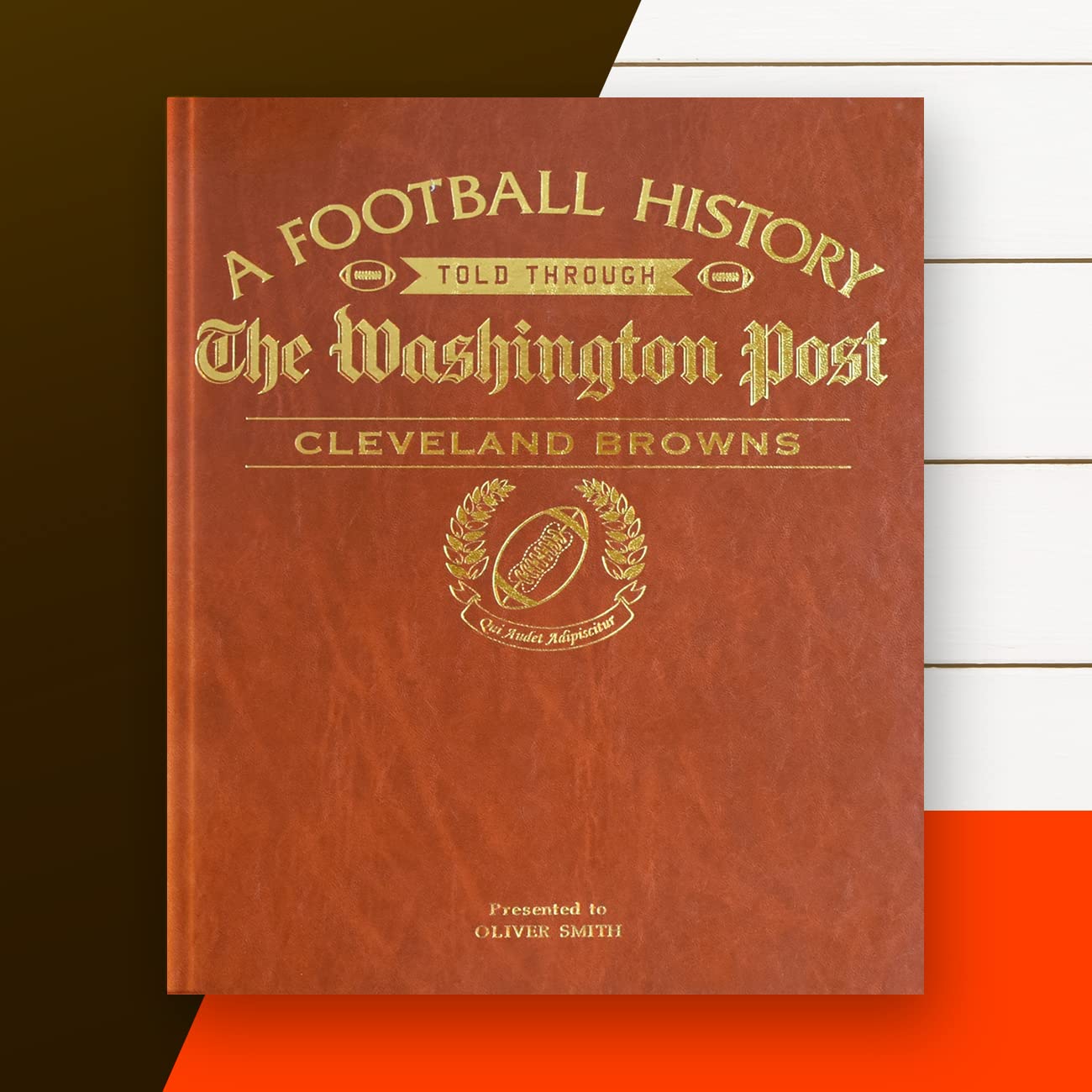 Personalized Football History Book - Custom Gold Foil Name Embossed Sports Gift for NFL Fans | Vintage Newspaper Archive Coverage | Perfect for Father's Day, Birthday & Anniversary Gifts for Football Lovers