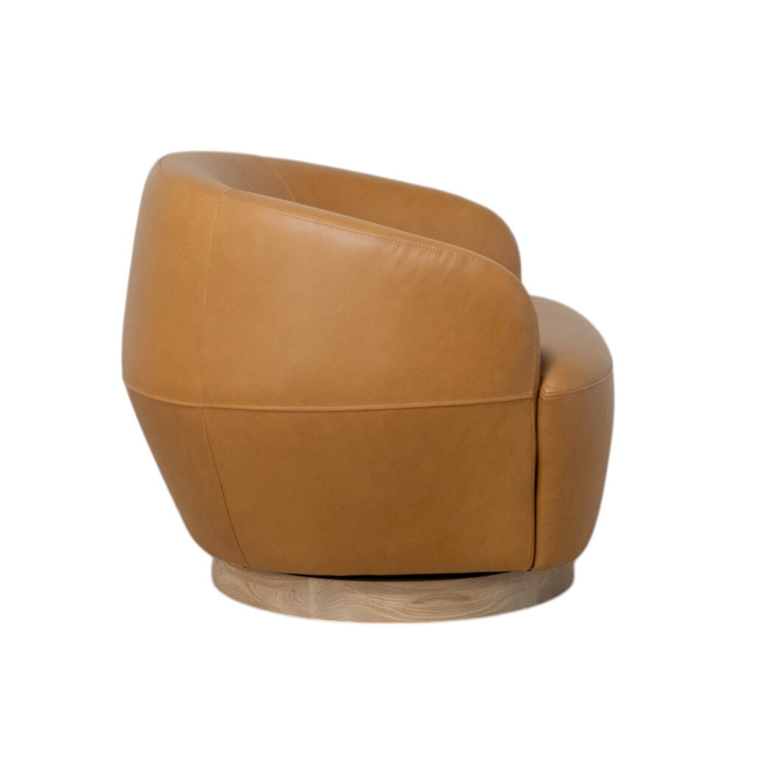 Modern Pod Leather Swivel Lounge Chair - 360° Rotating Recliner for Living Room, Bedroom & Office - Comfortable PU Leather Accent Chair with Ottoman