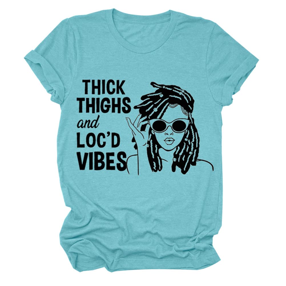 Funny Thick Thighs Graphic Tee for Women - Short Sleeve Humor T-Shirt - Cute Casual Tops - Perfect for Everyday Wear, Girls Night Out & Casual Outfits