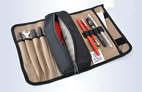 **Auniwaig Heavy Duty Oxford Cloth Tool Roll Bag - Organize Wrenches, Pliers, Sockets, Ratchets & Screwdrivers - Portable Tool Storage for Mechanics, DIY & Home Repair (Beige)**    *(Perfect for Garage, Workshop, On-the-Go Repairs & Automotive Maintenance)*
