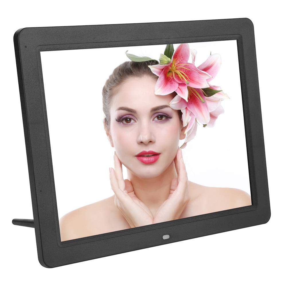 12 Inch HD Digital Photo Frame with Remote Control - 800x600 LCD Display, Alarm Clock, Calendar, MP3/MP4 Video Player (Black) - Perfect for Home Decor, Office Display & Gift Giving