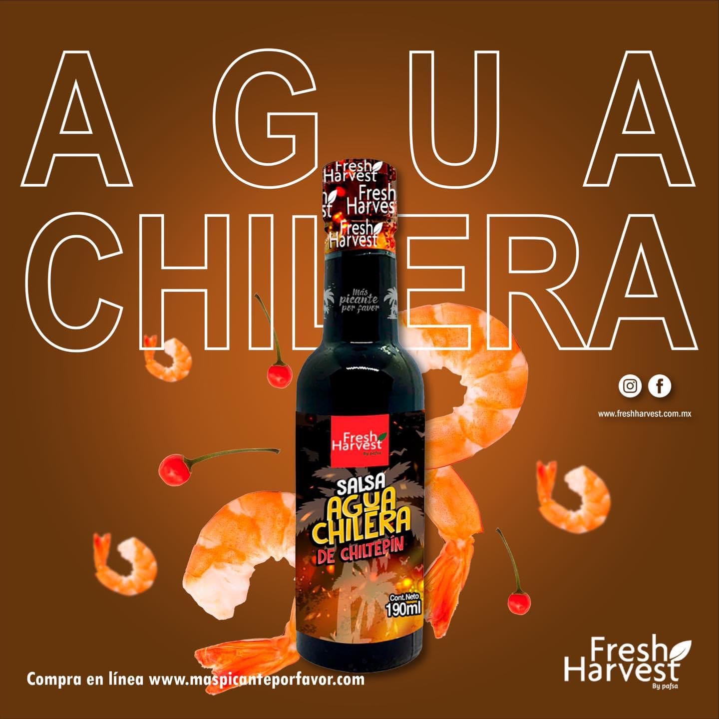 Chiltepin Aguachilera Hot Sauce 980ml (33.14 Fl Oz) - Pack of 6 Bottles | Authentic Mexican Spicy Sauce for Seafood, Tacos, Snacks & Cooking | Freshly Harvested Peppers | Perfect for BBQs, Parties & Home Cooking