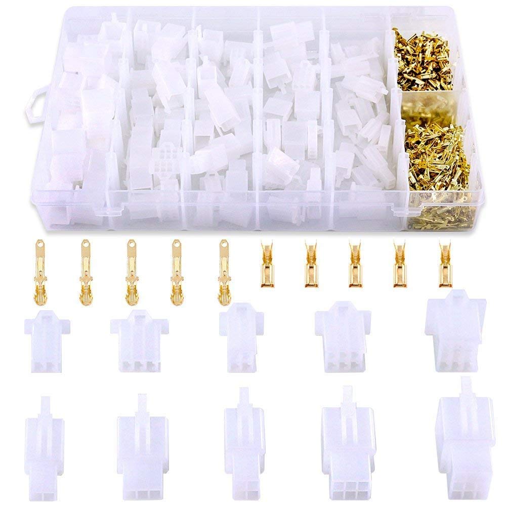 580Pcs 2.8mm Pitch 2 3 4 6 9 Pin Wire Connector Kit - Male & Female Plug Housing with Pin Headers - Waterproof Crimp Terminals for Motorcycle, Bike, Car, Boat Electrical Wiring - Perfect for DIY Automotive & Marine Projects