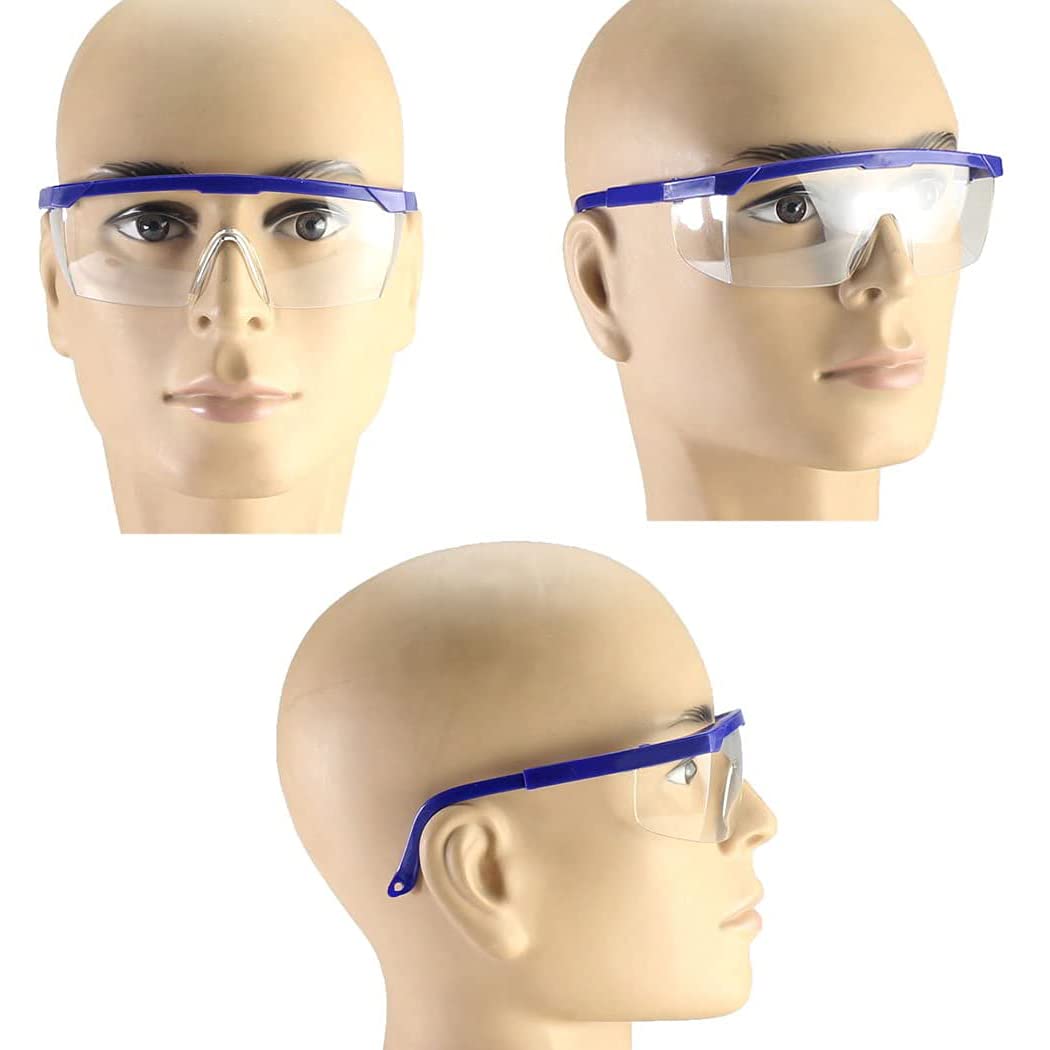 JUHONNZ Safety Goggles - 2 Pack Anti-Fog Protective Glasses with Clear Thick PC Lenses for Kids & Adults | Wrap-Around Design, Grey Frames | Perfect for Woodworking, Lab Work, DIY Projects & Outdoor Activities