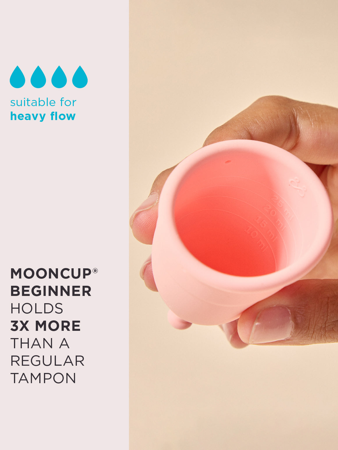 Mooncup Beginner Menstrual Cup - Size B for Light to Medium Flow | Reusable, Eco-Friendly Period Cup for Comfortable & Leak-Free Protection | Perfect for Active Lifestyles, Travel & Overnight Use