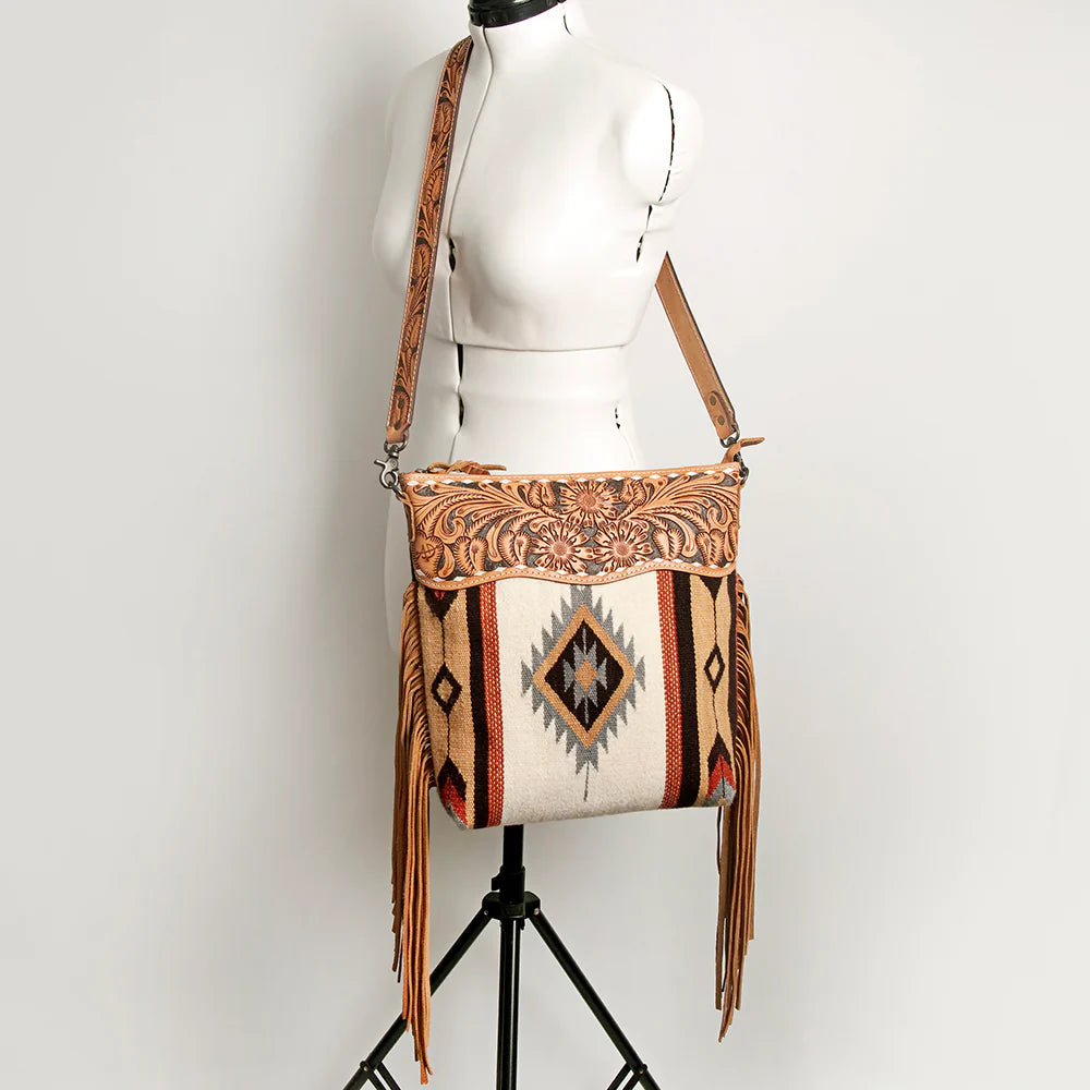 Authentic American Darling Aztec Blanket Tooled Leather Purse - Stylish Boho Crossbody Bag for Women, Perfect for Festivals, Travel & Everyday Use