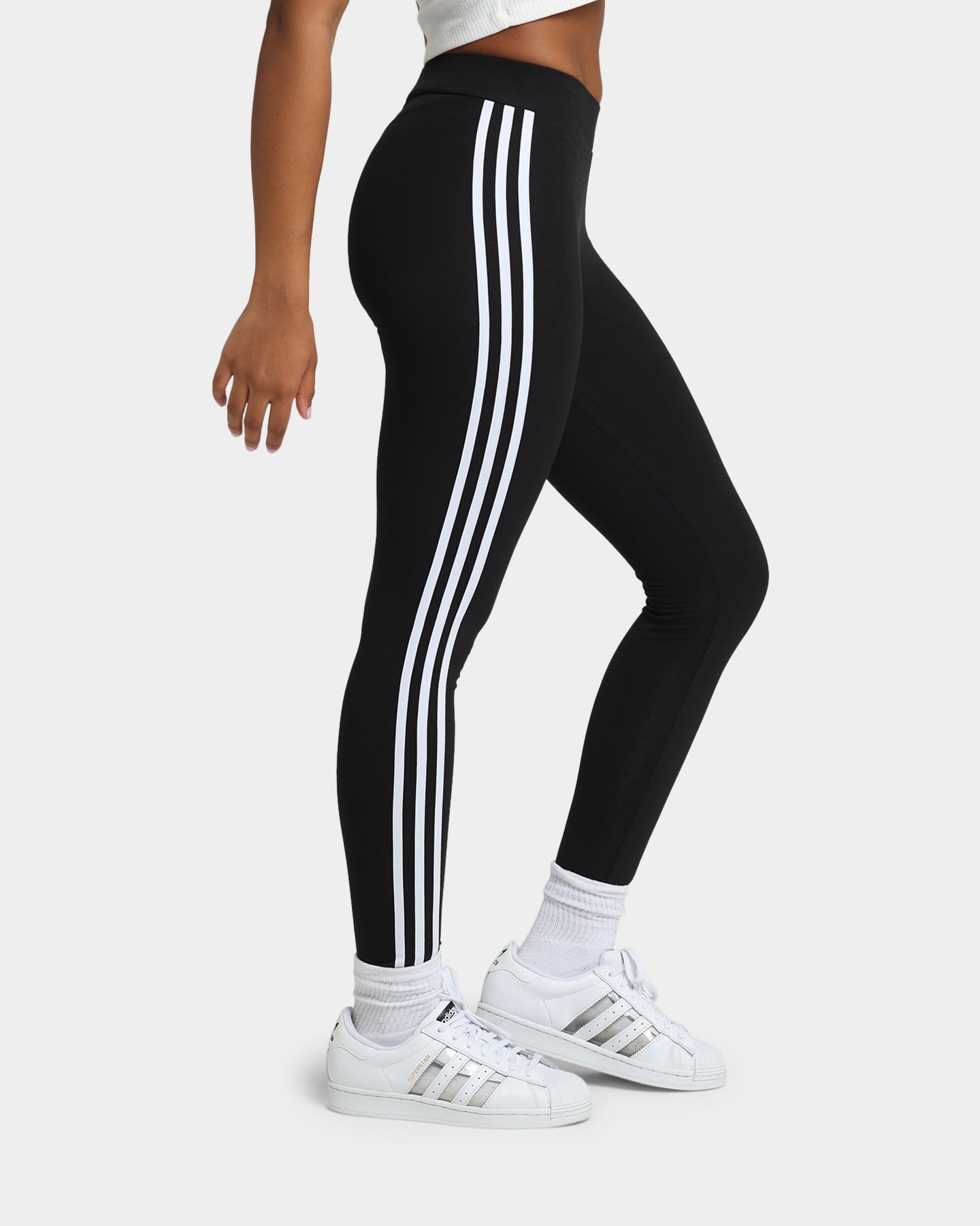 Adidas Women's 3-Stripe Yoga Pants - Black High Waist Workout Leggings for Running, Gym & Lounge Wear