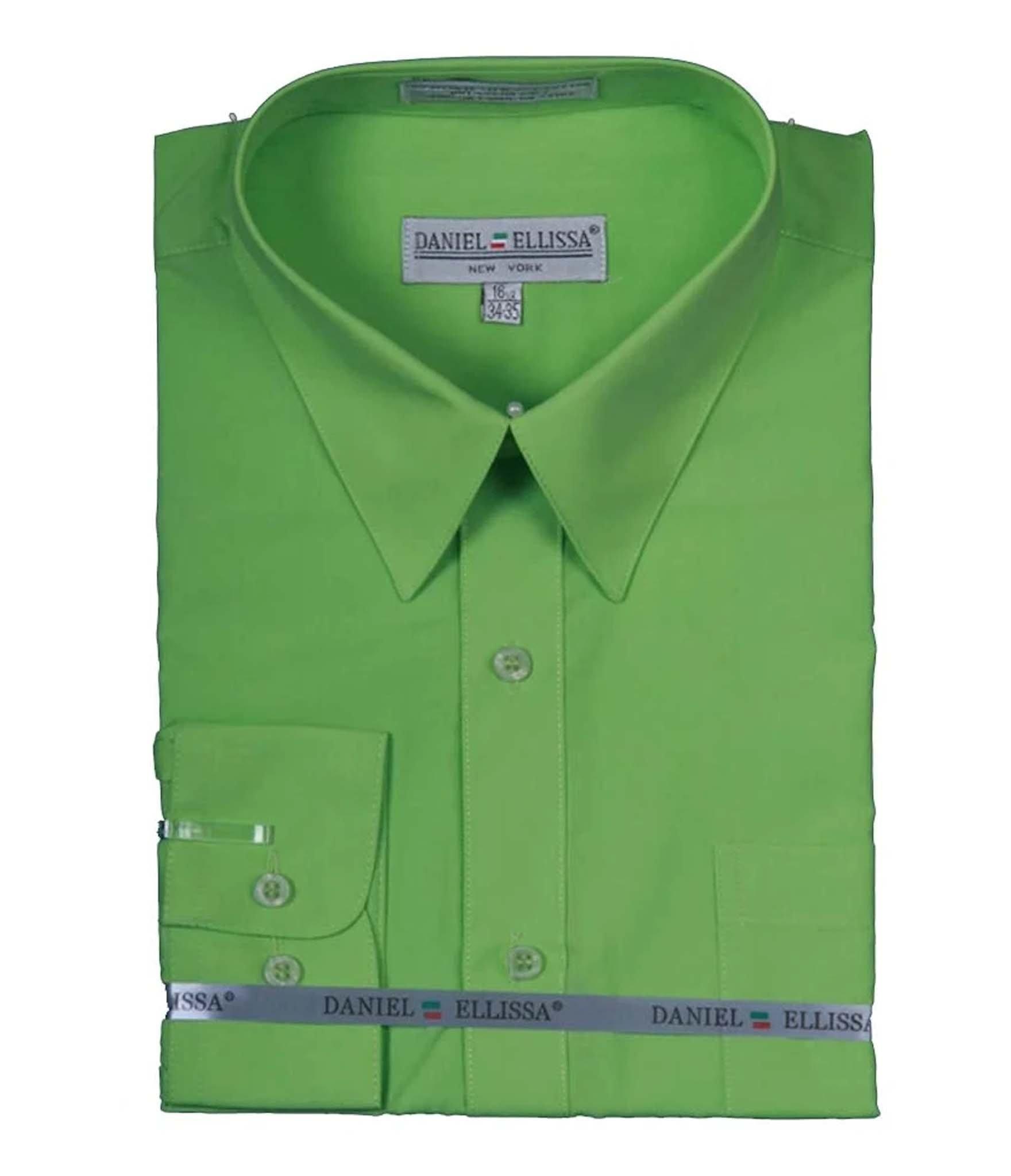 Premium Men's Dress Shirt with Convertible Cuff - Apple Green Slim Fit Business Shirt for Office, Wedding & Formal Occasions