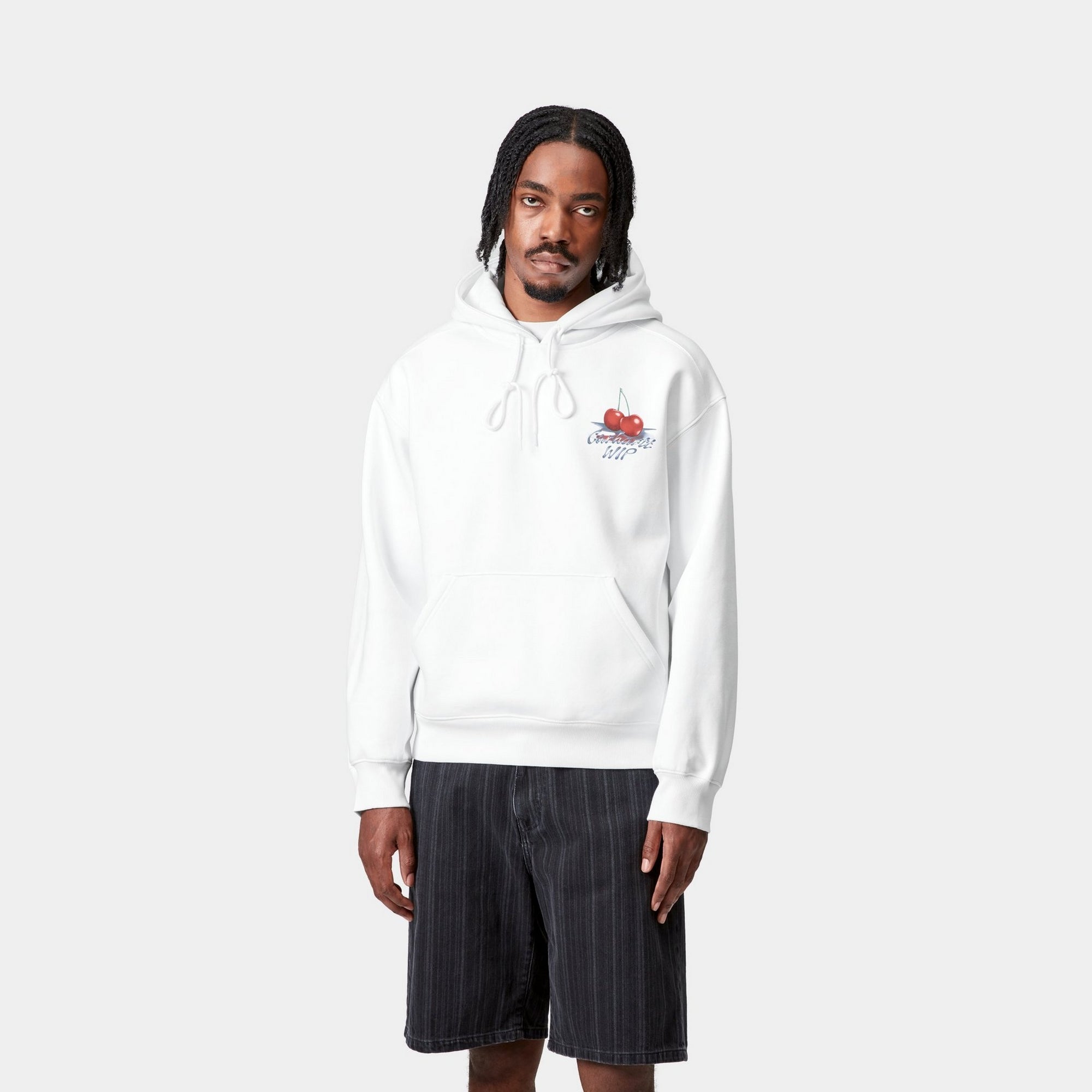 Jake Garcia Hooded Sweatshirt for Men - Soft Cotton Pullover with Kangaroo Pocket | White | Casual Streetwear for Everyday Comfort & Style