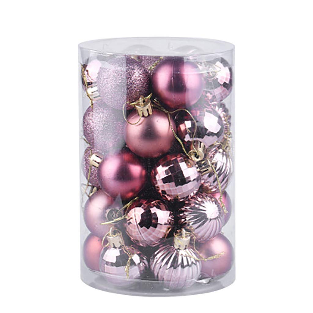 ZCX 34-Piece Christmas Ornament Set - 4cm Decorative Balls for Christmas Tree Decorations | Holiday Home Decor, Party & Gift Ideas (Color: E)