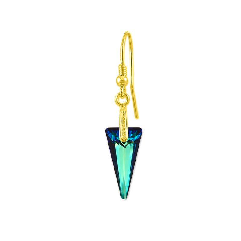 24K Gold Bermuda Blue Stone Pendant Necklace Set - Elegant Jewelry for Women, Perfect for Weddings, Parties & Special Occasions