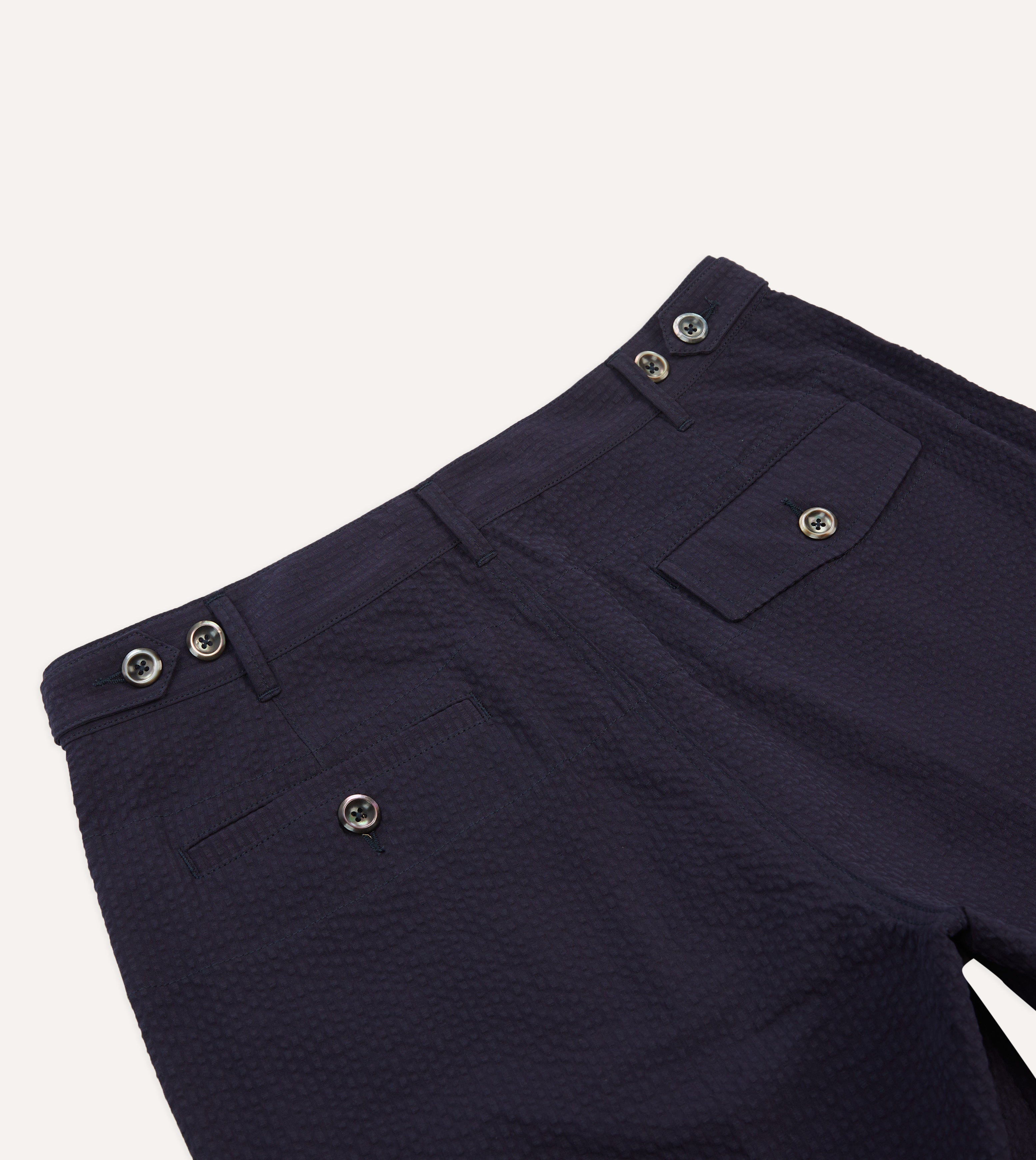 Men's Navy Seersucker Casual Pants - Lightweight Summer Trousers for Golf, Tennis & Outdoor Activities | Breathable Comfort for Warm Weather