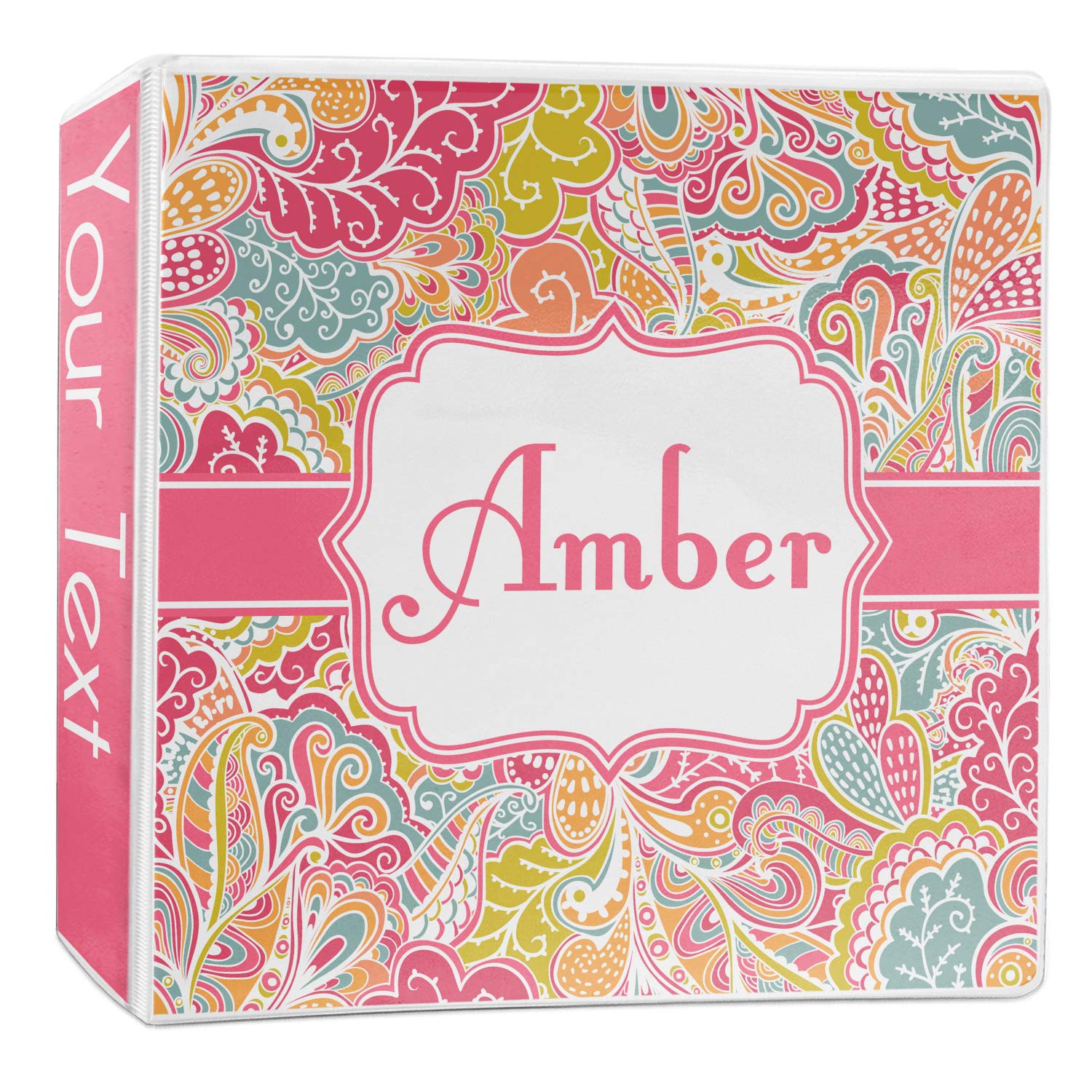 Personalized Abstract Foliage 3-Ring Binder - 2 Inch, Customizable School & Office Supplies for Organizing Documents, Perfect for Students & Professionals