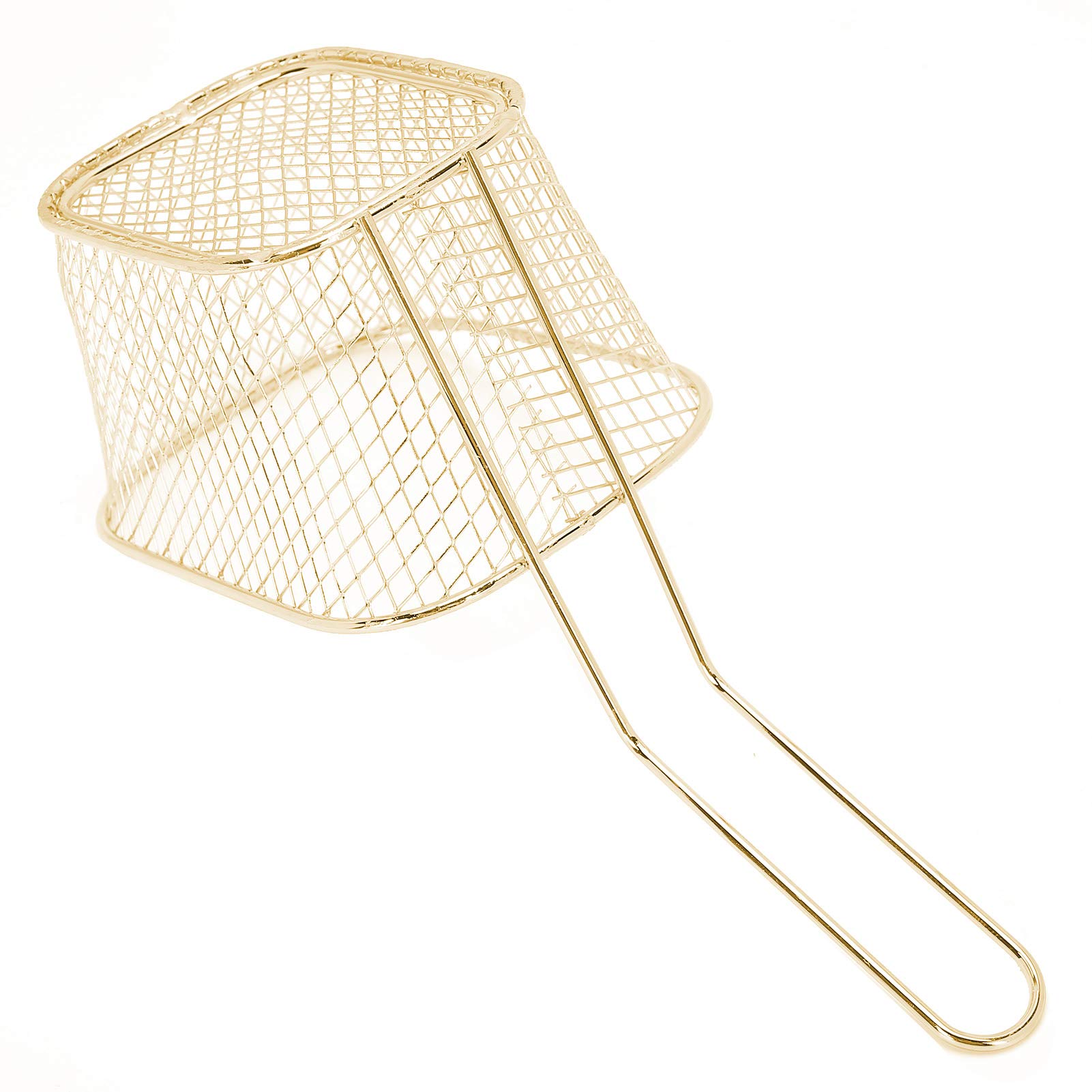 4-Piece Stainless Steel Frying Basket Set - Multi-Functional Deep Fryer Basket for French Fries, Onion Rings, Chicken Wings (Gold) - Perfect for Home Kitchens, Restaurants & Outdoor Cooking