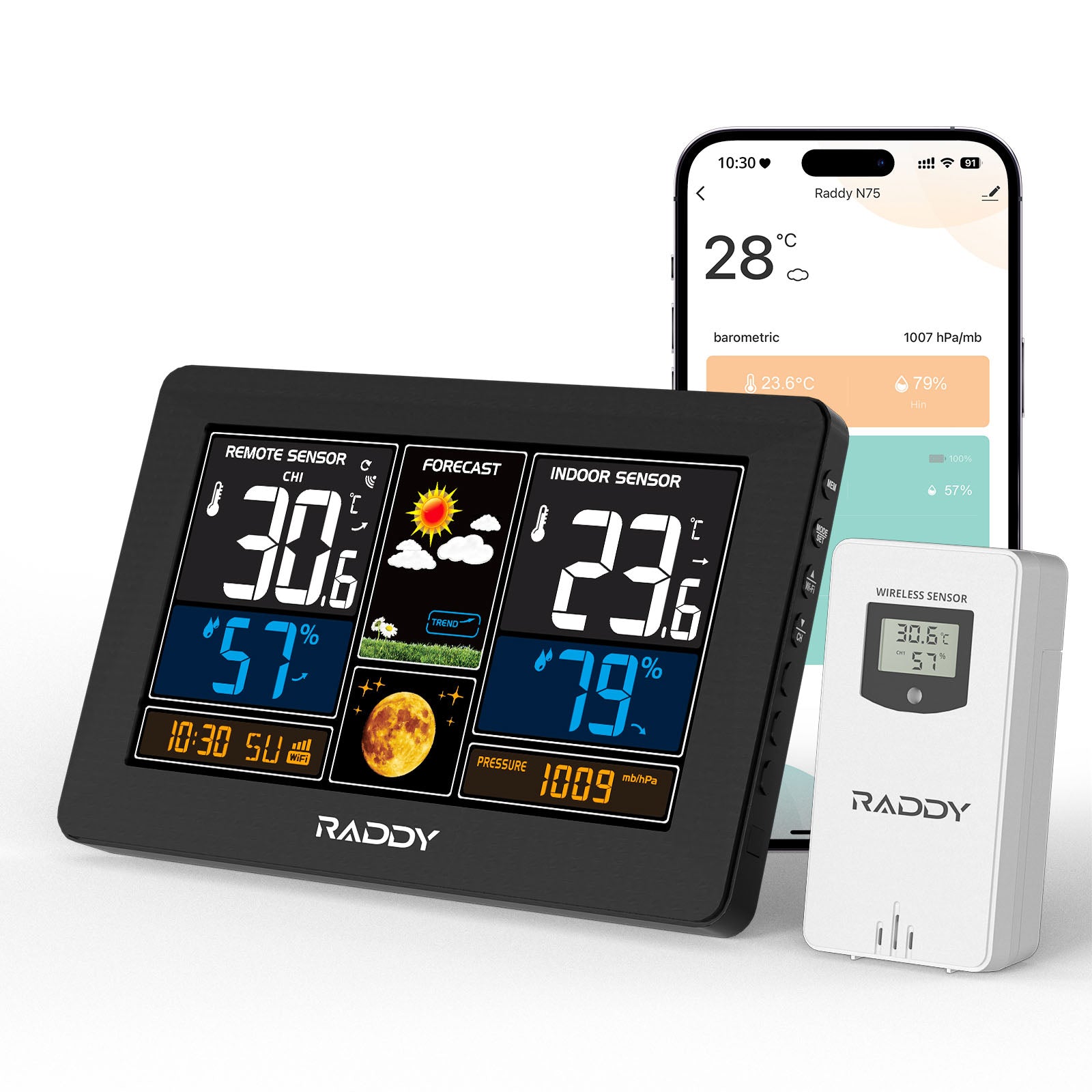 Raddy N75 WiFi Weather Station with 7.5