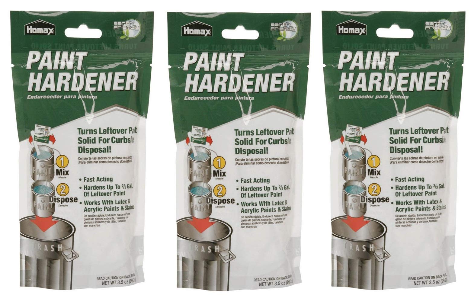 Homax Paint Hardener & Solidifier - 3.5 oz (3 Pack) | Fast-Drying Paint Waste Solution for Home Improvement & DIY Projects