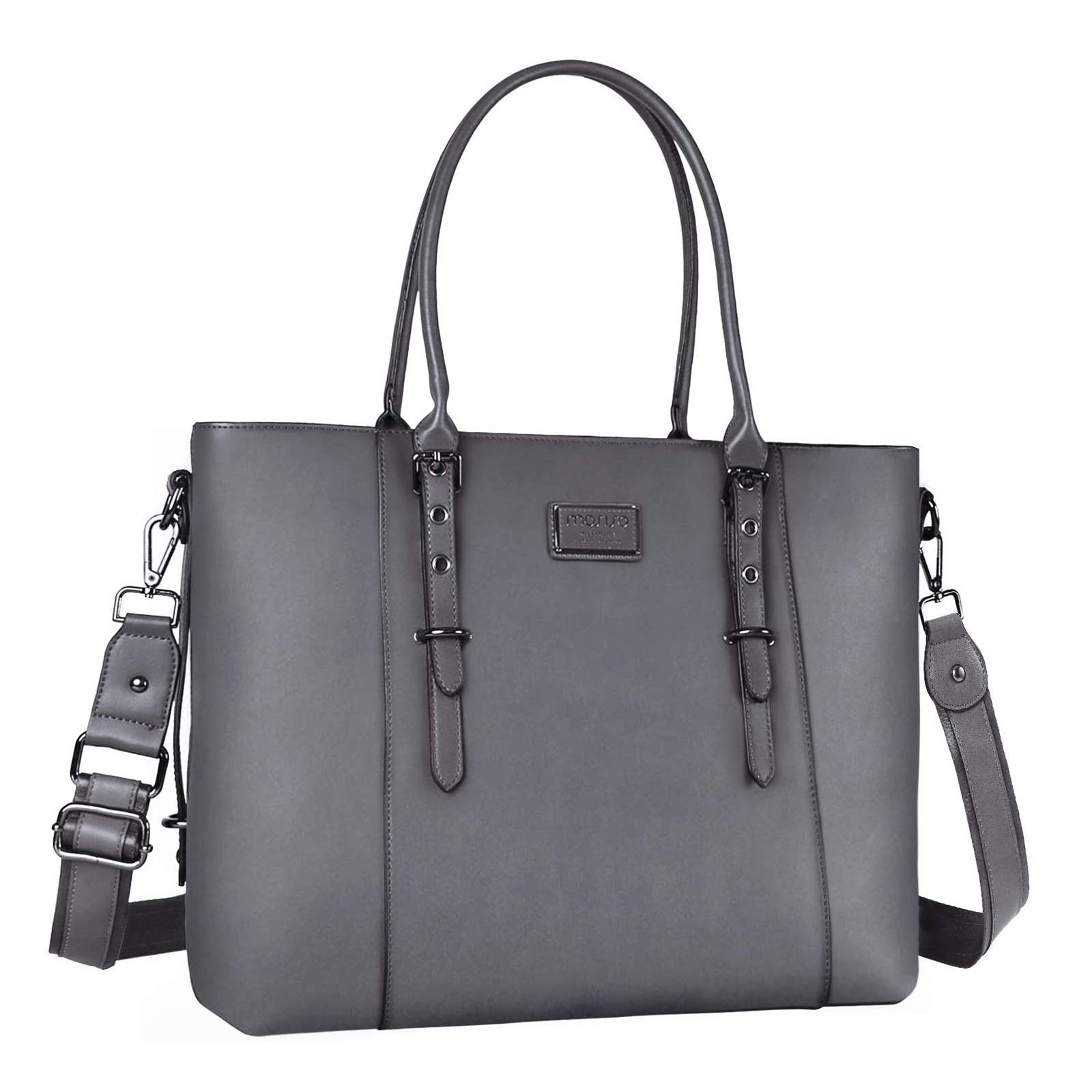 Premium PU Leather Laptop Tote Bag for MacBook & Notebook - Large Capacity Work Shoulder Briefcase with Padded Compartment | Perfect for Business, Office, Travel & Daily Commute