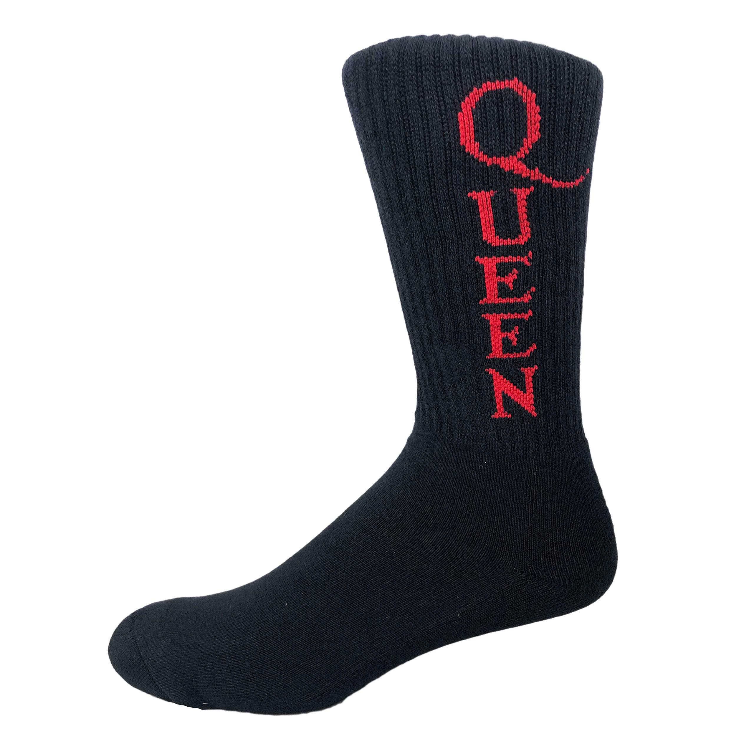 Black & Red Queen Classic Rock Athletic Crew Socks - Comfortable Sports Socks for Running, Gym & Casual Wear - Perfect Gift for Music Lovers & Athletes