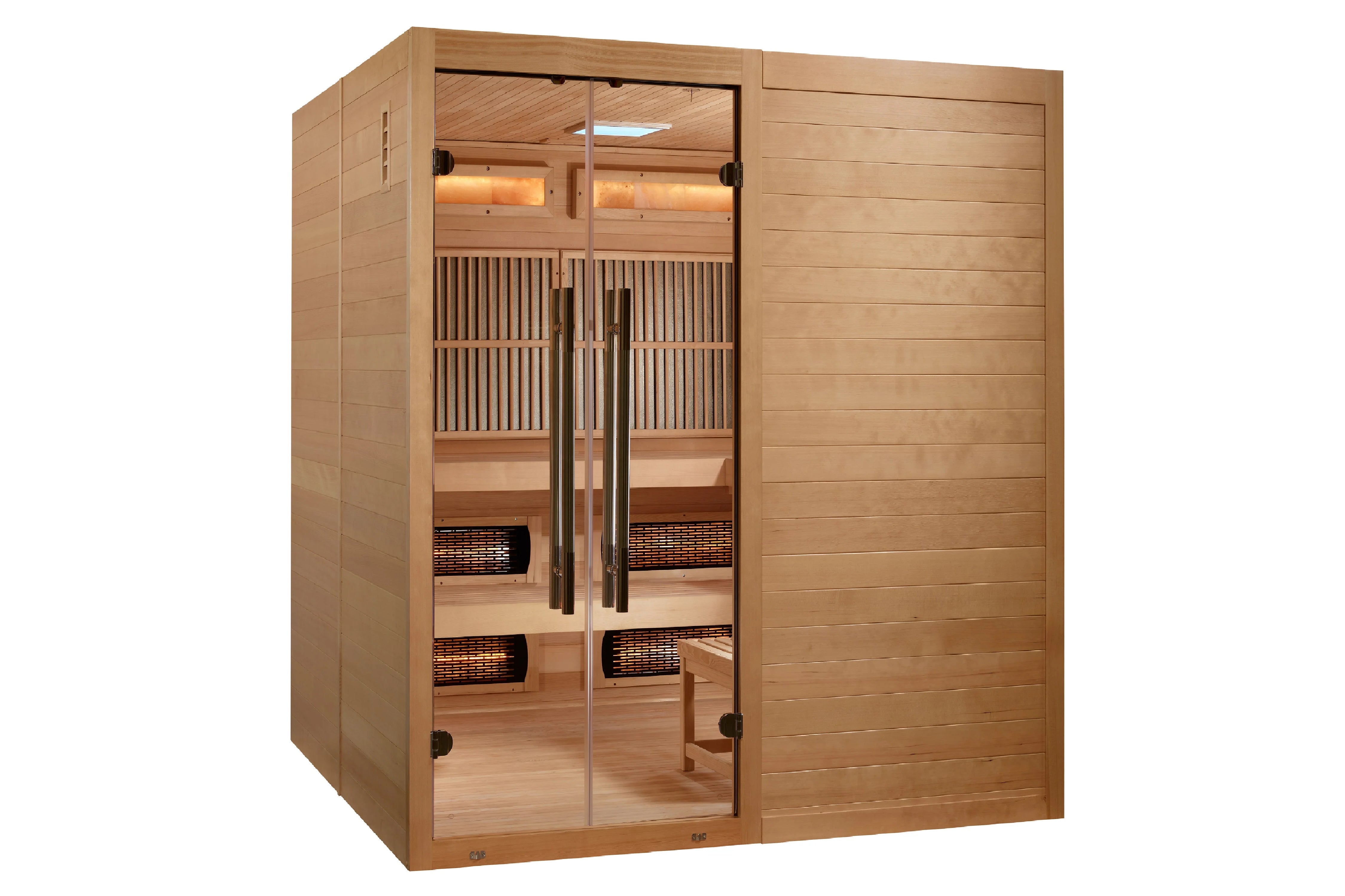 Golden Designs 2025 Toledo 6-Person Indoor Hybrid Sauna with Carbon Heaters - Home Spa Relaxation & Detox for Family Wellness