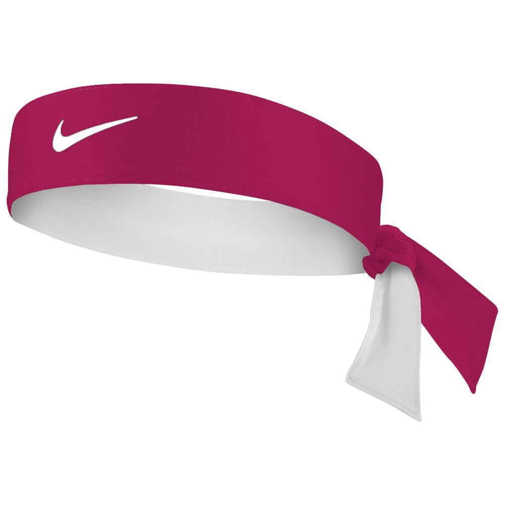 Nike Premier Tennis Headband - Moisture Wicking, Breathable, Adjustable for Men & Women - Fireberry/White - Perfect for Tennis, Running, Workouts & Sports