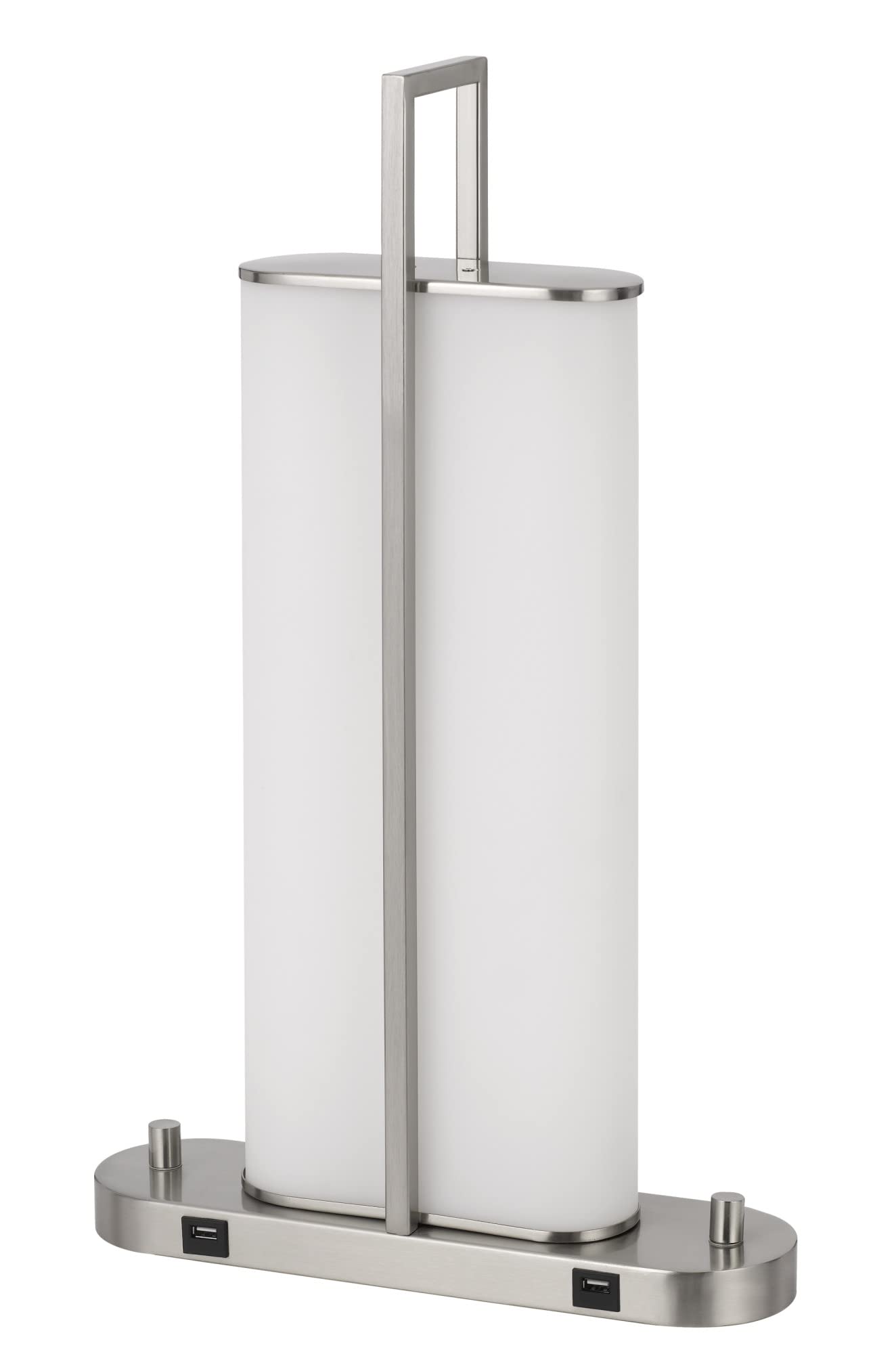 Cal Lighting LA-8032DK-2 Zamora Modern Dual LED Metal Nightstand Lamp with Dimmer Switch & 2 USB Ports - Perfect for Bedroom, Living Room, and Office Charging Stations