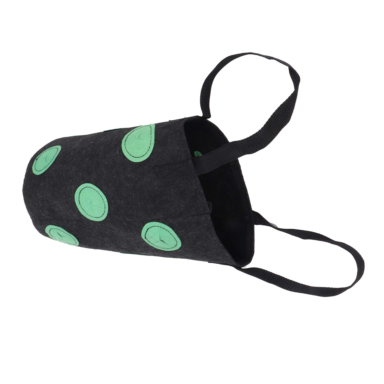 Zerodis 12 Holes Strawberry Planter Bag with Handles - Portable Breathable Felt Growing Pots for Garden, Balcony & Courtyard - Perfect for Growing Strawberries, Herbs & Flowers (Black)