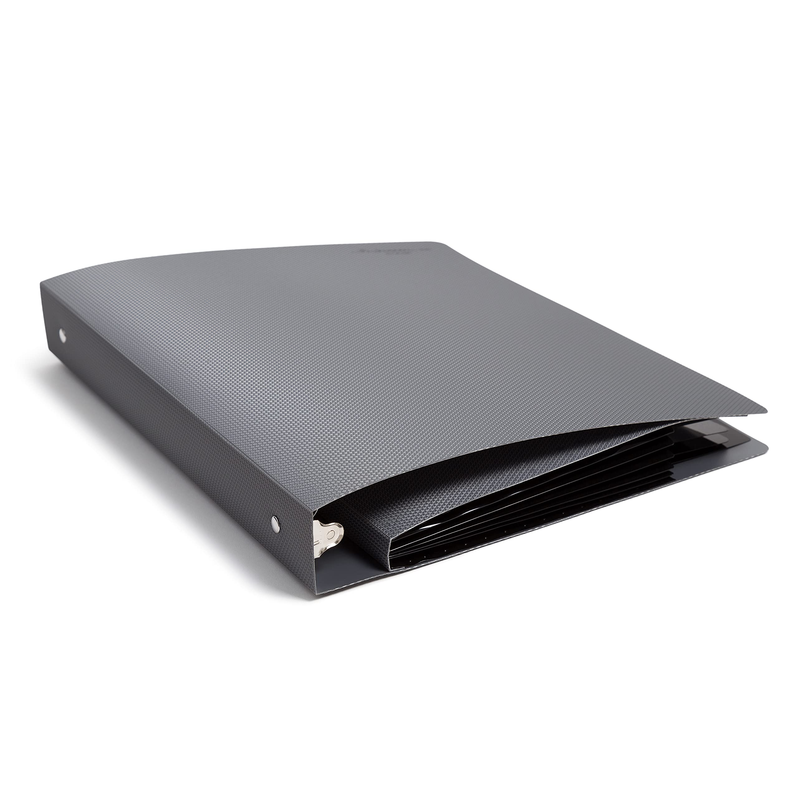 U Brands Poly Performance Binder Set - 2 Pack Gray Office Binders with Expanding File Pockets & 1