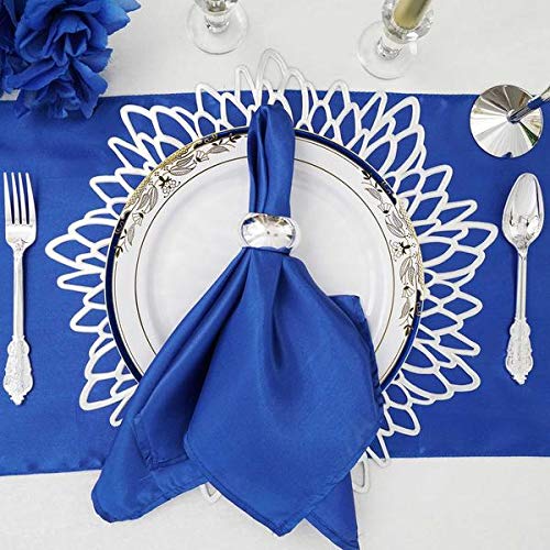 6 Pack Floral Vinyl Placemats 15 Inch - Non Slip Dining Table Mats for Kitchen & Restaurant - Elegant Silver Decor for Home, Party & Wedding Use