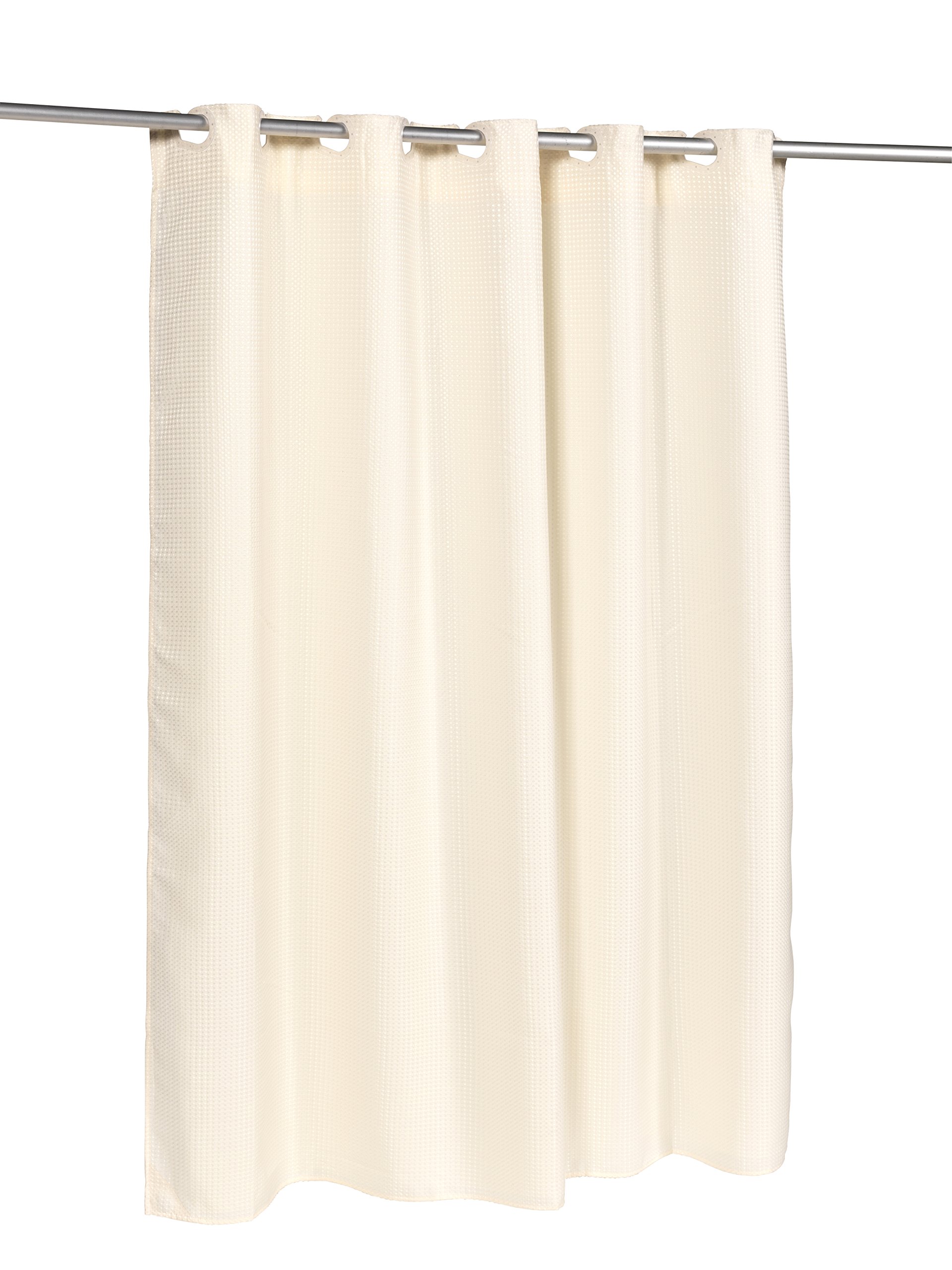Premium Waffle Weave Fabric by Carnation Home Fashions - Pre-Hooked Ivory Textured Drapery Material (SCPRE-WAF/08) for Curtains, Bedding & Home Decor Projects