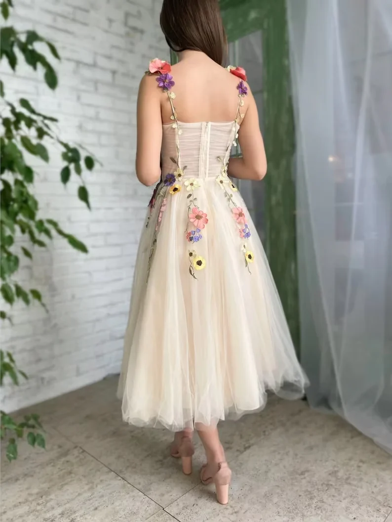 Elegant A-Line Floral Long Prom Dress for Formal Parties & Evening Events - J3501 | Perfect for Homecoming, Prom Night & Special Occasions