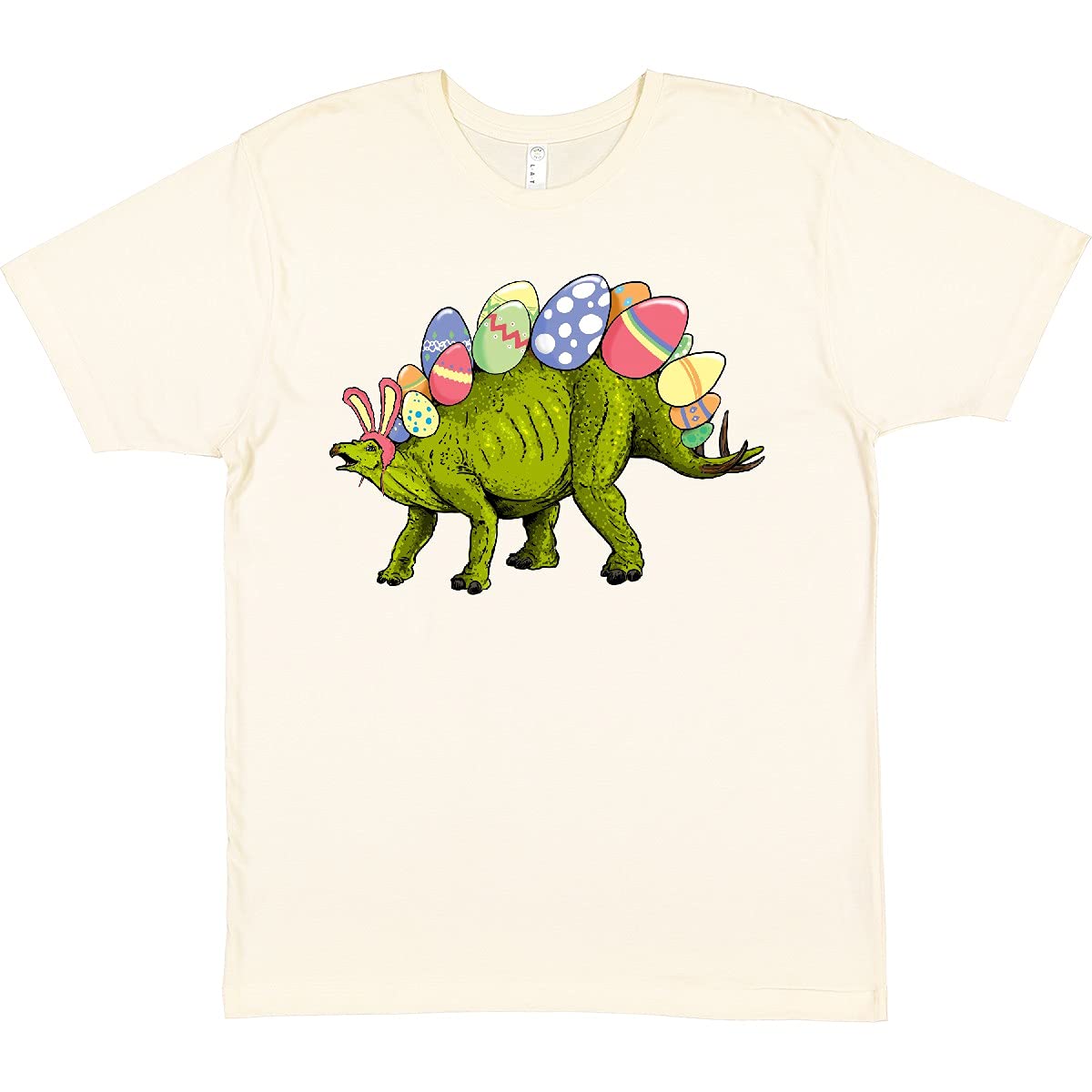 Inktastic Easter Bunny Stegosaurus with Eggs & Pink Ears T-Shirt - Perfect for Easter Celebrations & Dinosaur Themed Parties