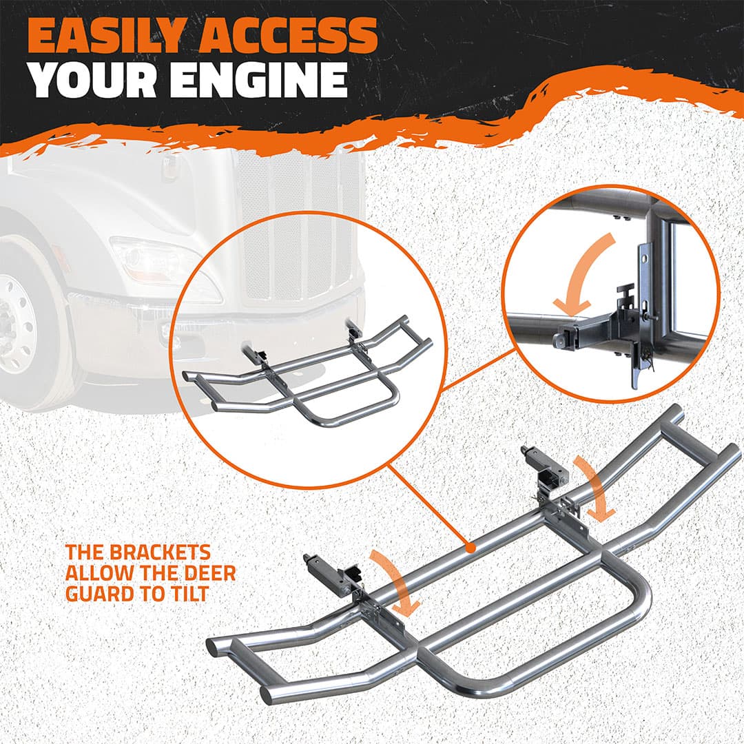 Heavy Duty 90x11.5x25.5 Inch Front Bumper Guard with Mounting Brackets for Peterbilt 386/587 Trucks (2006-2012 Models) - Perfect for Semi Truck Protection & Highway Safety