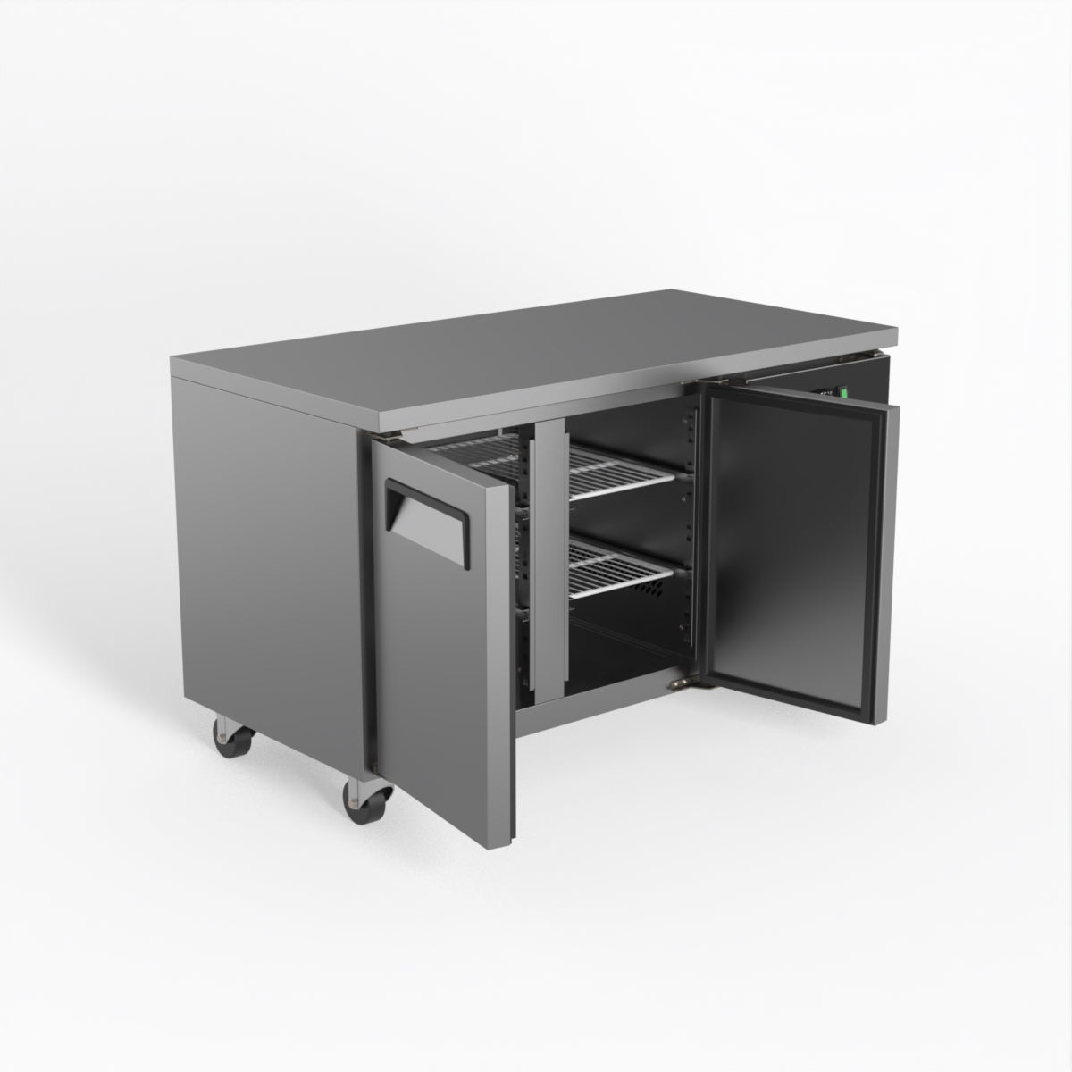 AG 2-Door Commercial Worktop Refrigerator - 700mm Depth Under Counter Fridge for Restaurants, Bars & Kitchens | Energy Efficient Stainless Steel Freezer
