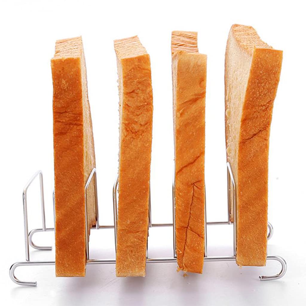 Stainless Steel Toast Rack - 8 Slot Non-Stick Toast Holder for Toaster, Oven, Air Fryer & BBQ - Perfect Breakfast Organizer for Kitchen & Dining