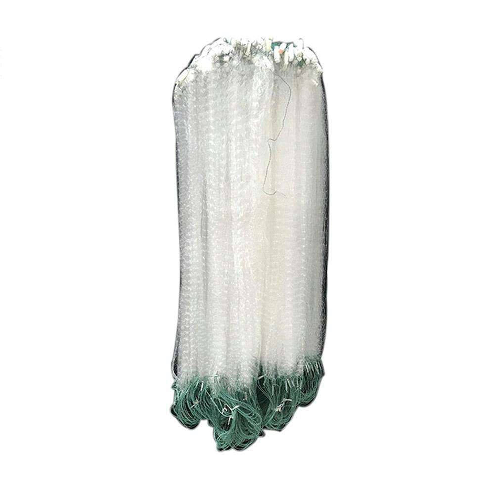 Professional Monofilament Cast Fishing Net - Floating Hand Thrown Net for Saltwater & Freshwater Fishing | Commercial Grade Fish Netting Tool for Bait Trap | Ideal for Anglers, Crabbing & Shrimping (White/Green)